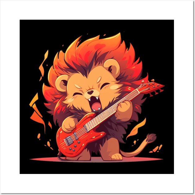 lion guitarist Wall Art by weirdesigns